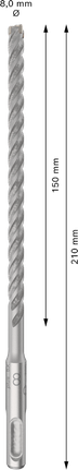 Свердло для перфоратора Bosch PRO SDS plus-5X 8x150x210 мм.
