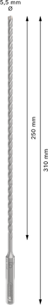 Свердло для перфоратора Bosch PRO SDS plus-5X 5,5 x 250 x 310 мм.