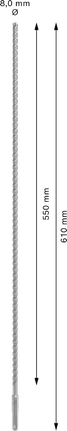 Свердло для перфоратора Bosch PRO SDS plus-5X 8x550x610 мм.