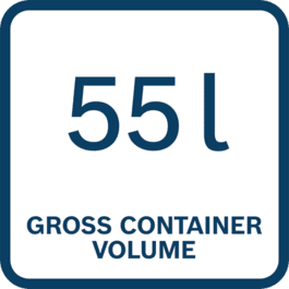  Об'єм контейнера 55 л (брутто)