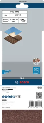 Шліфувальна стрічка Bosch PRO X440 100×610 мм G120 3 шт.