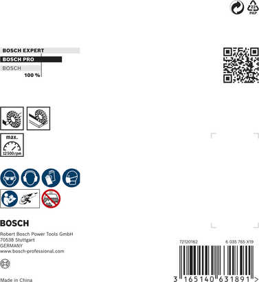 Щітка для скосу з нержавіючої сталі Bosch PRO 115 x 0,35 мм.