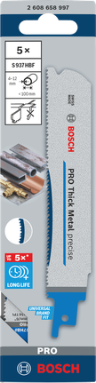 Прецизійні леза Bosch PRO Thick Metal S937HBF 5× 150 мм.