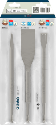 Набір зубил Bosch SDS plus-5C, 3 предмета.