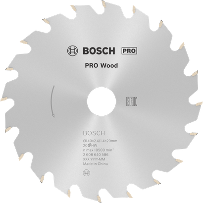 Дискове пильне полотно Bosch PRO Wood 140 мм T20 для чистих розрізів.