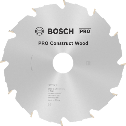 Дисковий пильний диск Bosch PRO Construct Wood, 180 мм.