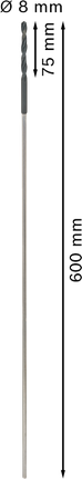 Свердло Bosch PRO Wood HSS 8x75x600 мм.