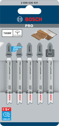 Полотна для лобзика Bosch PRO Laminate clean T101BIF 83 мм, 5 шт.