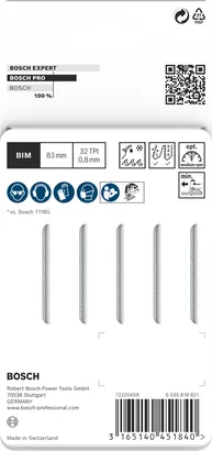 Полотна для лобзика Bosch PRO з нержавіючої сталі 83 мм, 5 шт.