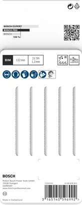 Полотна для лобзика Bosch PRO Metal Pipes Profiles T321AF 132 мм, 5 шт.