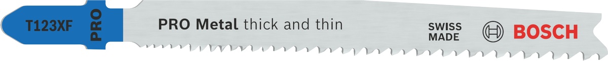 Пиляльне полотно для лобзика Bosch PRO Metal товсті та тонкі T123XF.