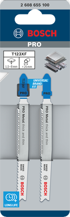 Полотна для лобзика Bosch PRO Metal T123XF 100 мм, 2 шт.