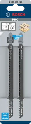 Полотна для лобзика Bosch PRO Wood T344DP 152 мм, 2 шт., упаковка з 2 штук.