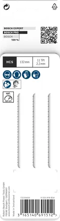 Полотна для лобзика Bosch PRO T302H 132 мм, 3 шт.