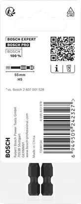 Шестигранні ударні насадки Bosch PRO H5 55 мм 2 шт.