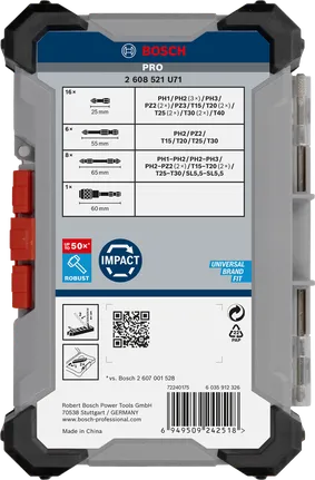 Набір біт для викрутки Bosch PRO Impact, 6 x 31 предметів.