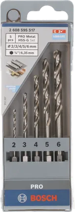 Набір шестигранних свердел Bosch PRO Metal HSS-G, 5 предм.