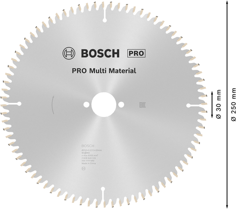 Дисковий пильний диск Bosch PRO Multi Material, 250 мм.