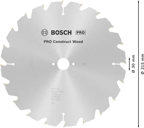 Дисковий пильний диск Bosch PRO Construct Wood, 315 мм.