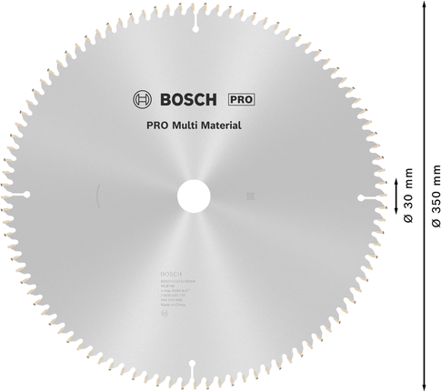 Дисковий пилковий диск Bosch PRO Multi Material, діаметр 350 мм.