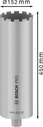 Свердлильна коронка Bosch PRO для мокрого свердління бетону 152x450 мм.
