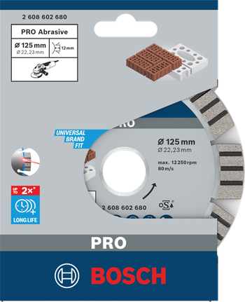 Абразивний алмазний диск Bosch PRO 125×22,23 мм.