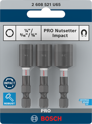Набір ударних гайкових ключів Bosch PRO 1/4″ 5/16″ 3/8″.