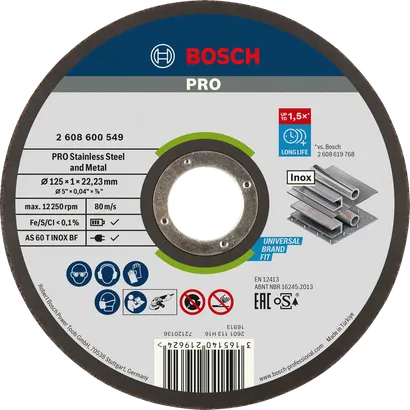 Відрізний диск Bosch PRO для нержавіючої сталі та металу 125 мм.