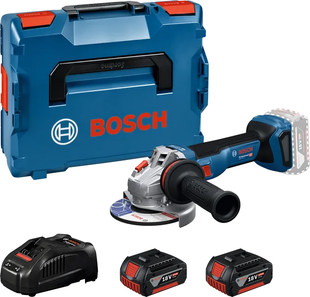 Кутова шліфувальна машина Bosch GWS 18V-11 з кейсом та акумуляторами.