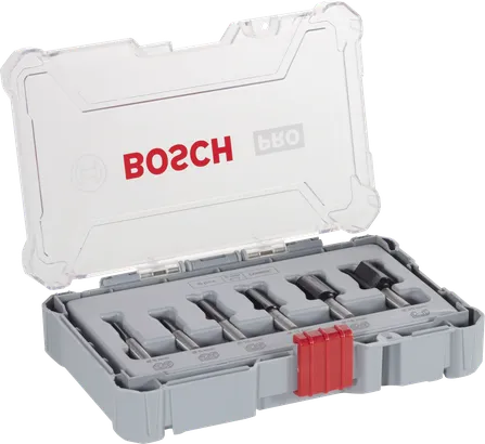 Набір прямих фрез Bosch PRO з хвостовиком 8 мм, 6 предм.