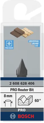 Фрезерова фреза Bosch PRO 8 мм 60°.