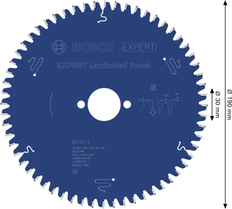 Дисковий пилковий диск Bosch EXPERT для ламінованих панелей, 190 мм.