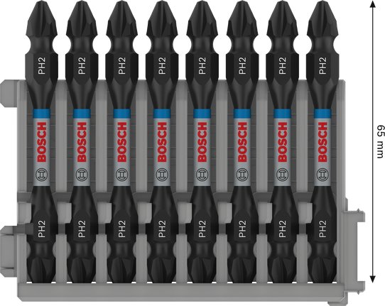 Набір двосторонніх ударних біт Bosch PRO PH2 65 мм, 8 предметів.