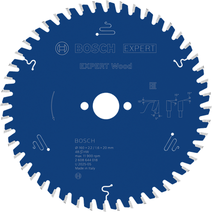 Дискова пилкова лопатка для дерева Bosch EXPERT 160 мм T48.