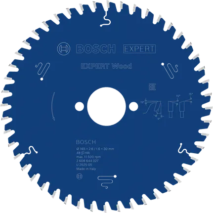 Дисковий пильний диск Bosch EXPERT для дерева, 165 мм, 48 зубців.