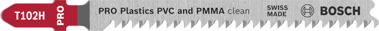 Пиляльне полотно для лобзика Bosch T102H PRO для чистих розрізів ПВХ та ПММА.