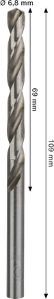 Свердло Bosch PRO Metal HSS-G спіральне 6,8x109 мм.