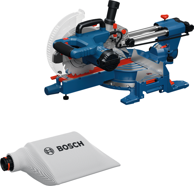 Торцювальна пилка Bosch GCM305-216S з пилозбірником.
