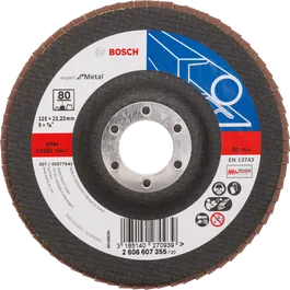 Disco de láminas Bosch X551 para metal, diámetro 125 mm, grano 80.