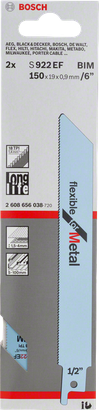 Hoja de sierra para metal Bosch S 922 EF de 6″.