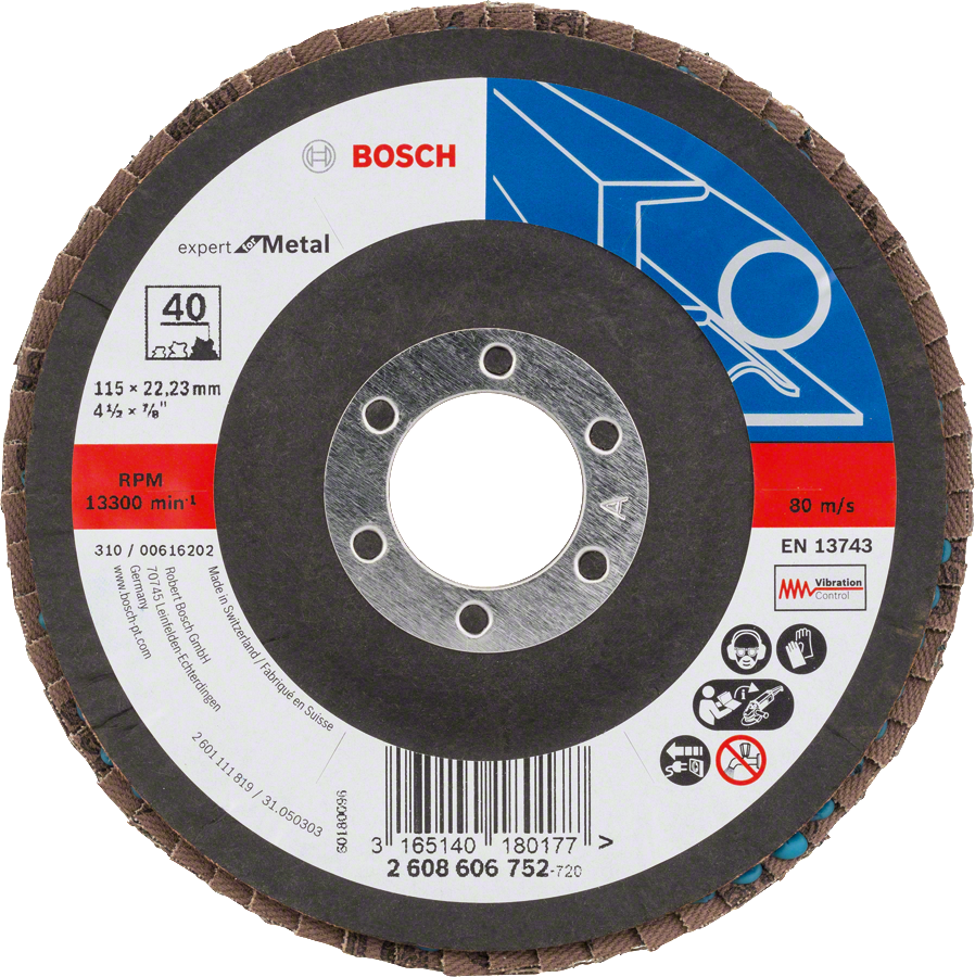 Disco de láminas Bosch X551 Expert para metal, grano 40.
