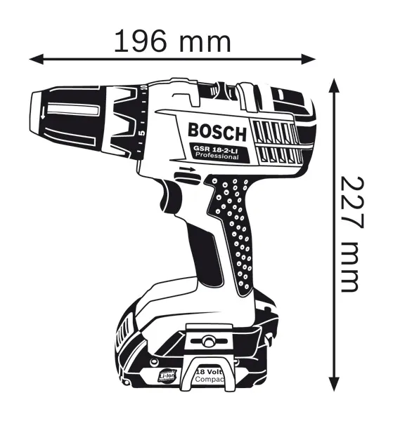 Dimensiones del taladro.