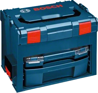 Caja de herramientas azul Bosch.