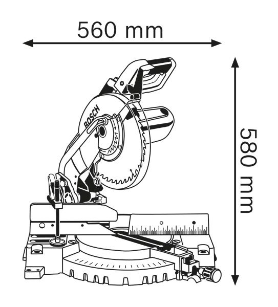 Dimensiones de la sierra ingletadora.