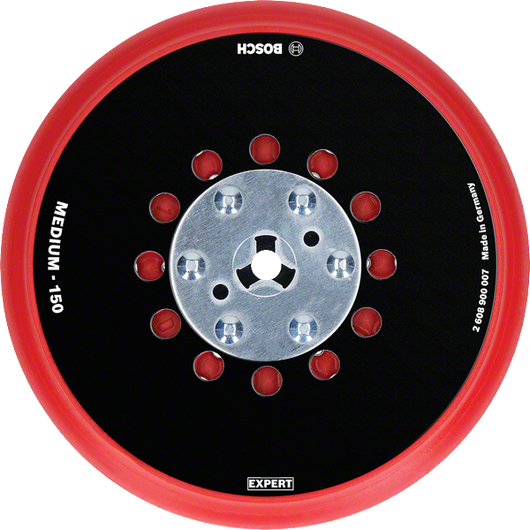 Almohadilla de lijado multiorificio Bosch EXPERT Universal de 150 mm, grano medio.