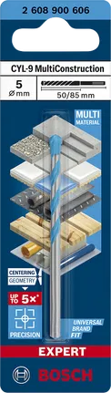 Broca Bosch CYL-9 MultiConstruction 5×50×85 mm.