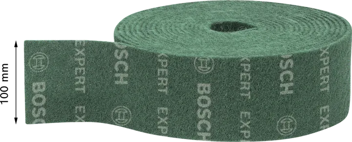 Rollo de forro polar Bosch EXPERT N880 para lijar a mano en verde.