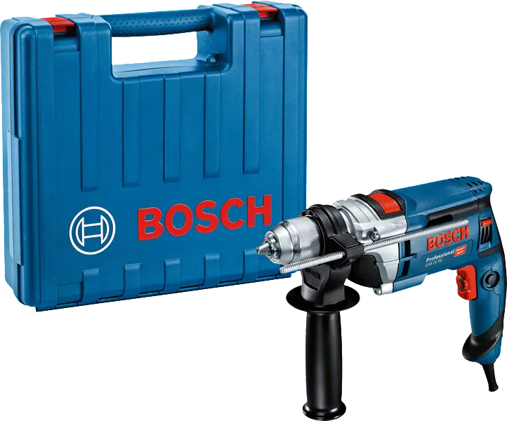 Taladro de impacto Bosch GSB 16 RE con maletín de transporte.