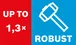 Robusto hasta 1,3x.