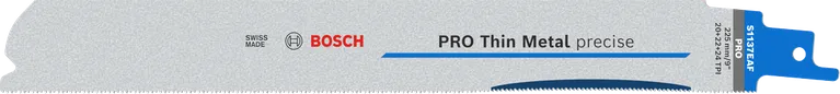 Hoja de precisión Bosch PRO Thin Metal S1137EAF para cortes finos de metal.